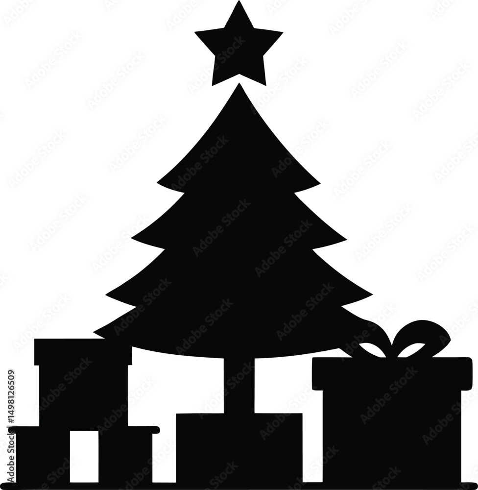 Obraz premium christmas tree with gifts