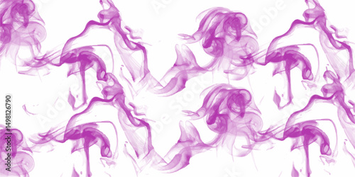 Smoke steam set of airborne particulates and gases emitted with pink vector background. Abstract chemical fire flame isolated on a white background. Line art illustration depicting smoke.