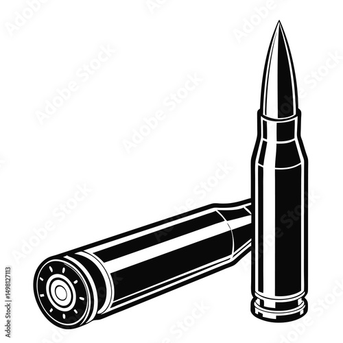 Bullet icon vector on white background, rifle bullet icon vector. Adobe Illustrator Artwork