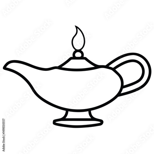 magic lamp on white