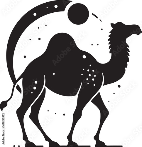 Camels Silhouette Vector Illustration