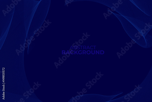 Abstract blue background with circular wave lines and empty space. Perfect for background, business, template, presentation, or digital project.