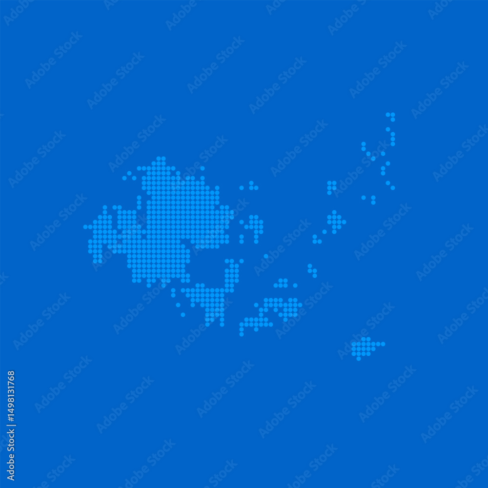 Obraz premium Blue halftone dot outline map background of Aland