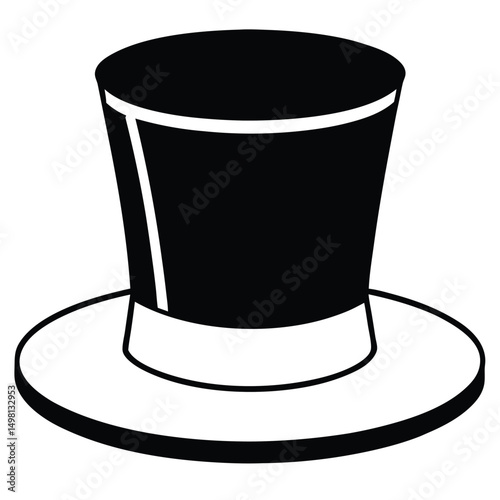 black top hat isolated on white