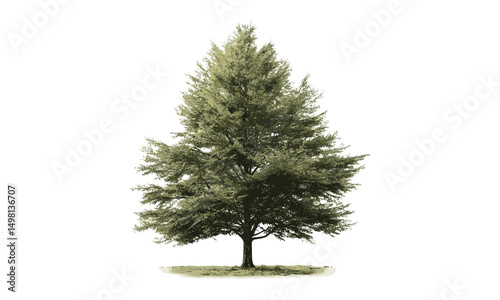 Botanical isolated greenery, single tree silhouette, natural habitat, vector illustration, vibrant foliage, urban green space, eco-friendly environment, garden landscape, fresh spring season.