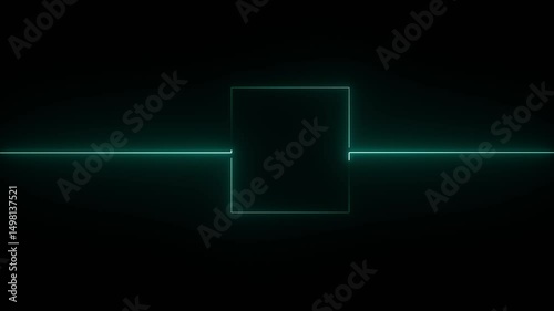 Abstract neon glowing frame background.  neon effect rectangle frame Loop background. Animation of glowing neon rectangles  neon line rotation animation. abstract glowing ne. Abstract black background