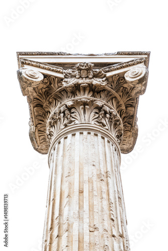 Isolated architectural top of stone column
