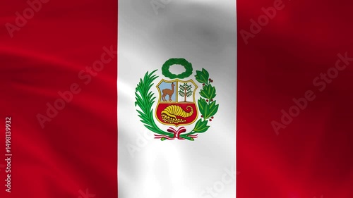 Peru flag waving animation, perfect looping, 4K video background, official colors, looping National Peru flag animation background 4k best choice and suit for your footage