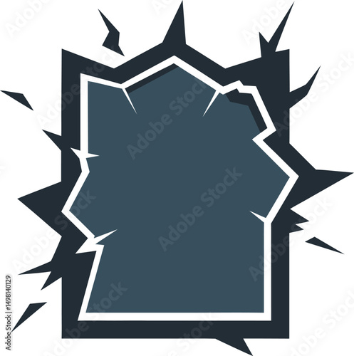 shattered frame vector art illustration.