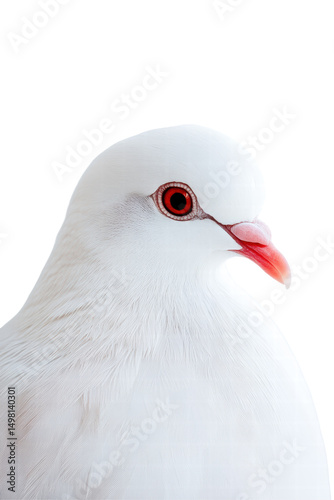 Isolated White Dove with Red Eye
