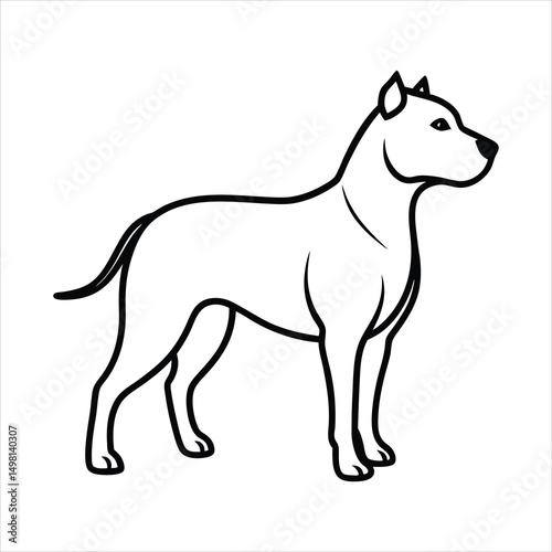 vector illustration of a Pitbull silhouette