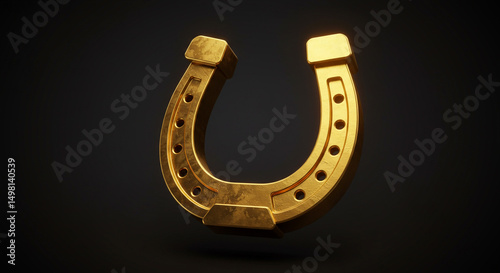 Gleaming Gold Horseshoe Symbol of Luck Prosperity and Fortune A Beautiful Charm Against Dark