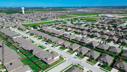 Cuadro en lienzo City water tower in new construction homes area in Princeton, Collin County, Tex