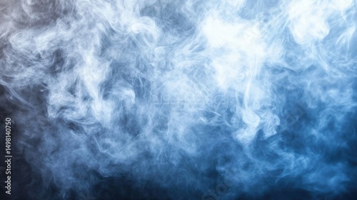 Ethereal Blue And White Smoke Clouds Abstract Background Texture