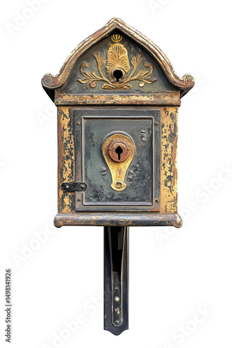 Isolated Decorative Old Mailbox