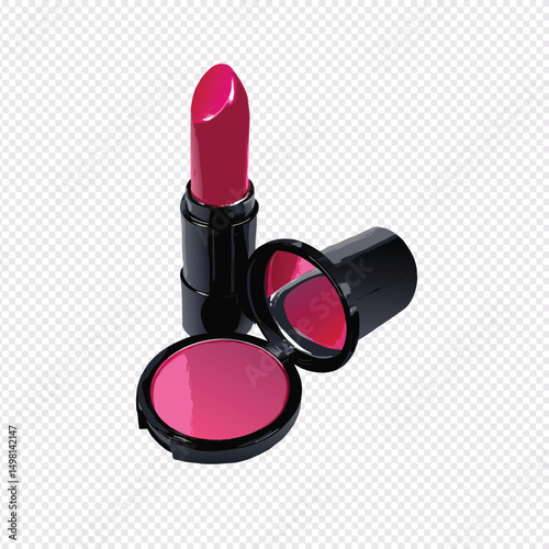 vector lipstick on white background