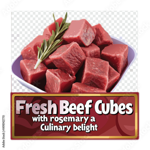  meat on a cutting box vector