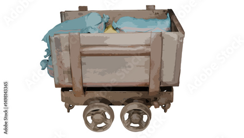 Minecart with bags