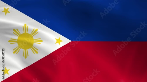 Philippines flag waving animation, perfect looping, 4K video background, official colors, looping National Philippines flag animation background 4k best choice and suit for your footage