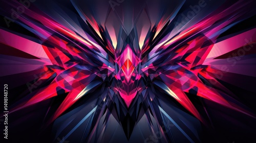 Abstract Vibrant Digital Art with Sharp Edges and Bright Colors