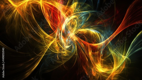 Colorful Abstract Swirls of Light in Dynamic Artistic Display