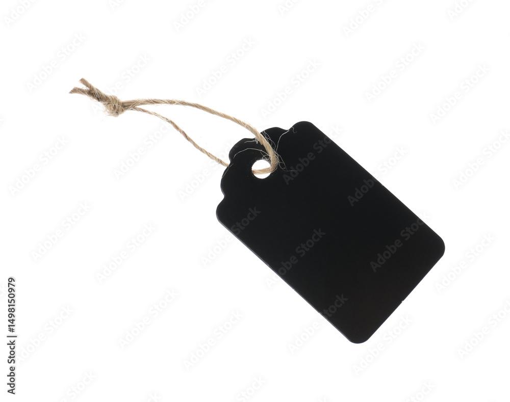 Fototapeta premium Blank tag with string isolated on white