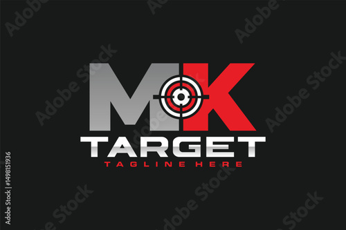 letter MK aim logo