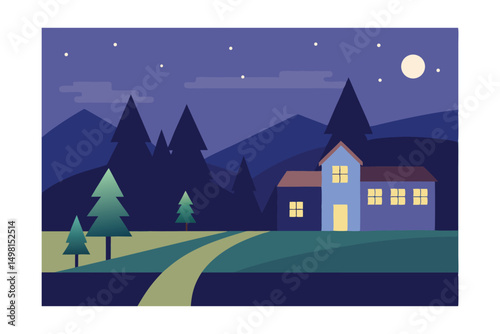 house in the night