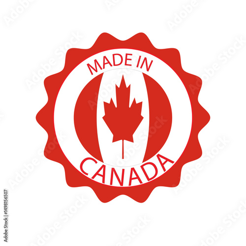 made in Canada icon . Canadian product icon suitable for commerce business. badge, seal, sticker, logo, symbol . Isolated vector illustration