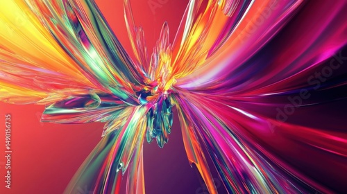 Vibrant Abstract Design with Dynamic Colorful Patterns and Energy