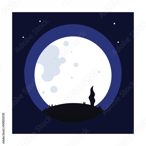 cat on the moon