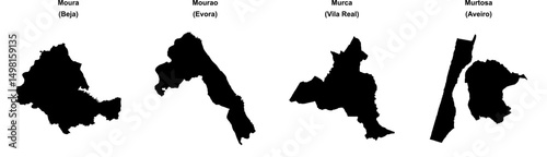 Moura, Mourao, Murca, Murtosa outline maps