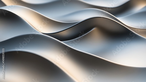 Abstract Flowing Texture of Waves in Smooth Metallic Finish