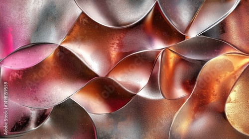 Abstract Fluid Patterns in Metallic Hues and Glossy Finishes