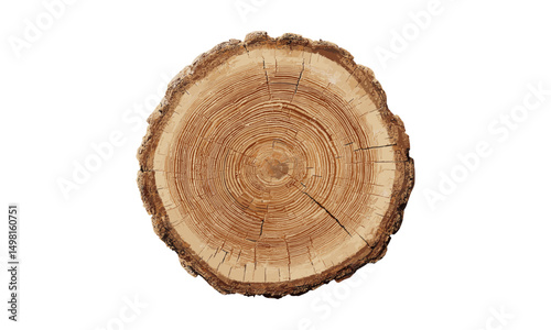 Felled tree cross-section, trunk slice with rings, stump texture, vector illustration, nature wood pattern, forest detail, tree cut bark, timber circle, png.
