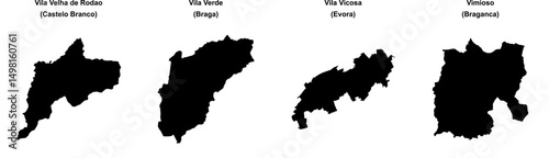Vila Velha de Rodao, Vila Verde, Vila Vicosa, Vimioso outline maps