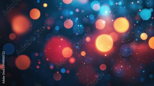 Bright Abstract Bokeh Lights in Vibrant Colors for Background Use