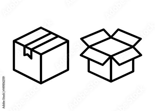 Closed and open box icon on white background vector
Vector line icon logistics