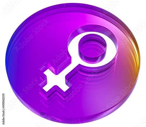 3d female gender icon colorful gradient. 3d rendering illustration for graphic design, ui ux design, presentation isolated on transparent background. colorful infinity with glass effect shaped