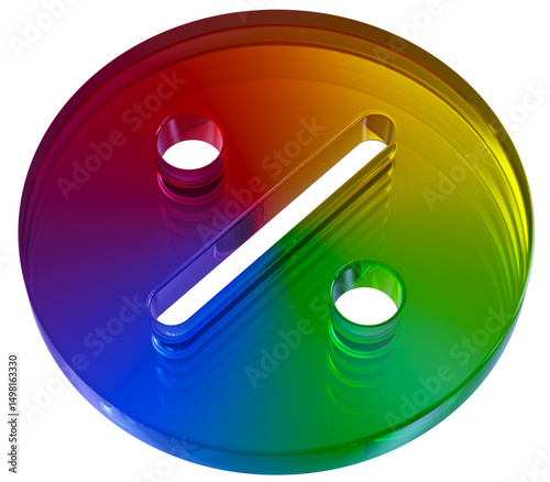 3d percent signs discount mark realistic icon. colorful infinity with glass effect shaped, 3d rendering illustration for graphic design, Voucher gift, 3d render tick sign