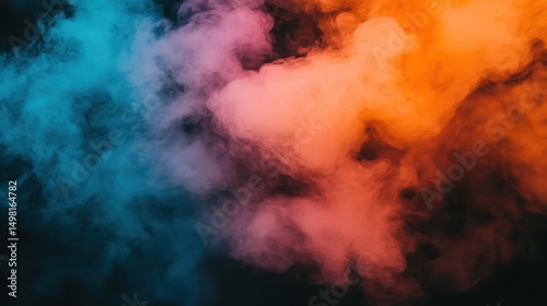 Colorful Smoke Patterns in Vibrant Shades of Blue and Orange