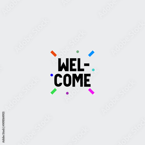  Welcome icon logo flat vector desig