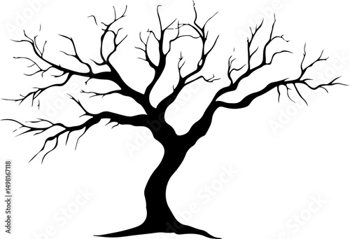 silhouette of bare tree design