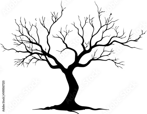 silhouette of bare tree design