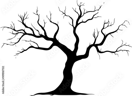 silhouette of bare tree design