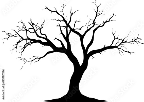 silhouette of bare tree design