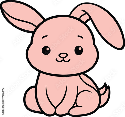 cute baby bunny outline image