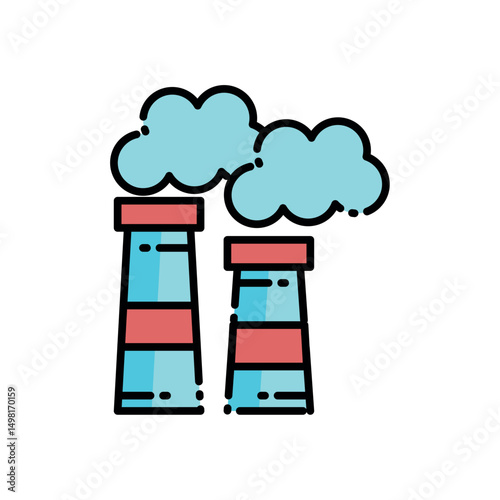 Eco Friendly Industrial Building Illustration