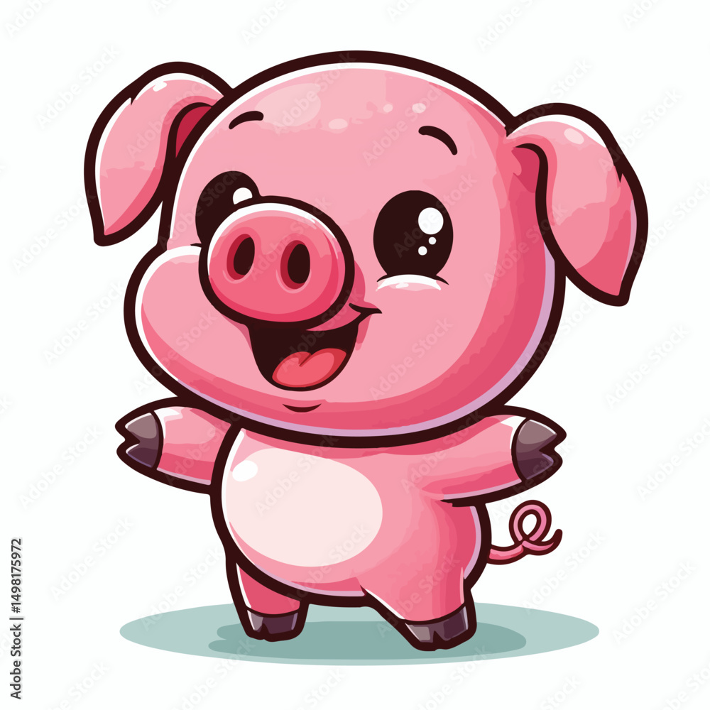 Naklejka premium Vector Cartoon Pig