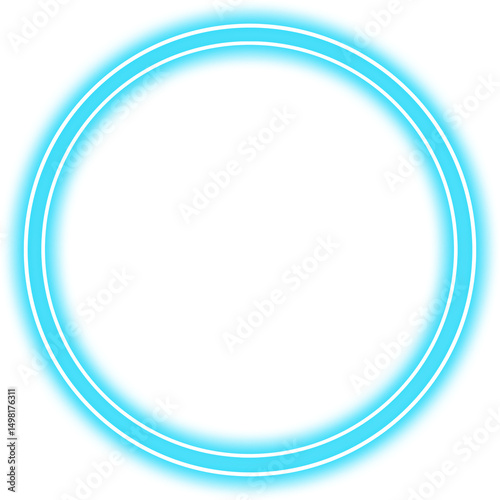 blue neon glowing circle